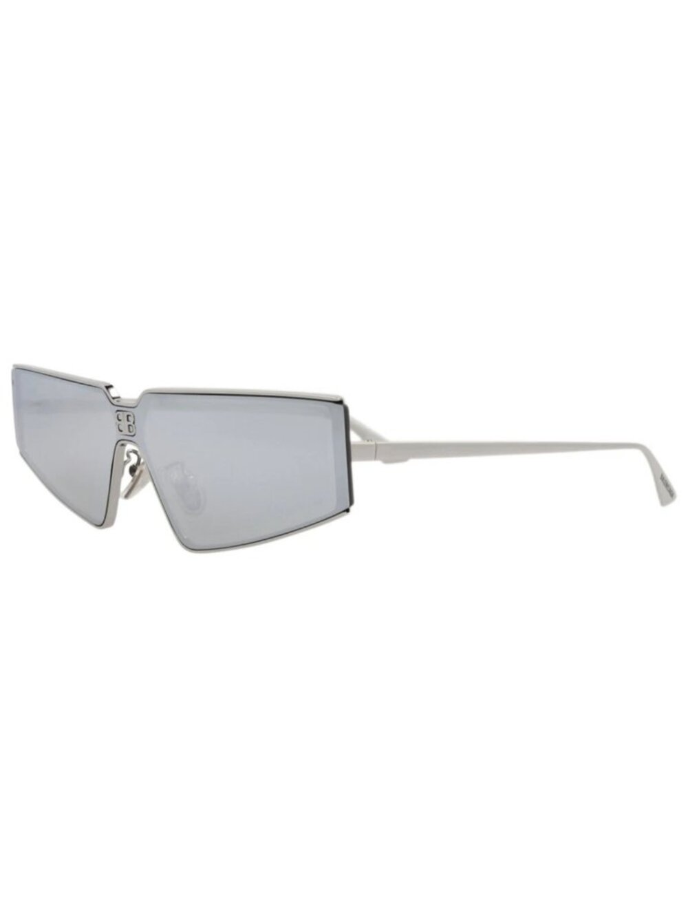 New Balenciaga Women's Sunglasses Square Rectangle Metal Frame Unisex Ruthenium